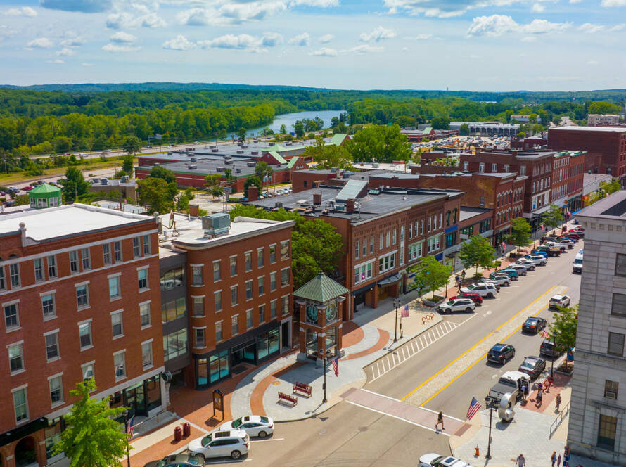 Concord, New Hampshire drone view