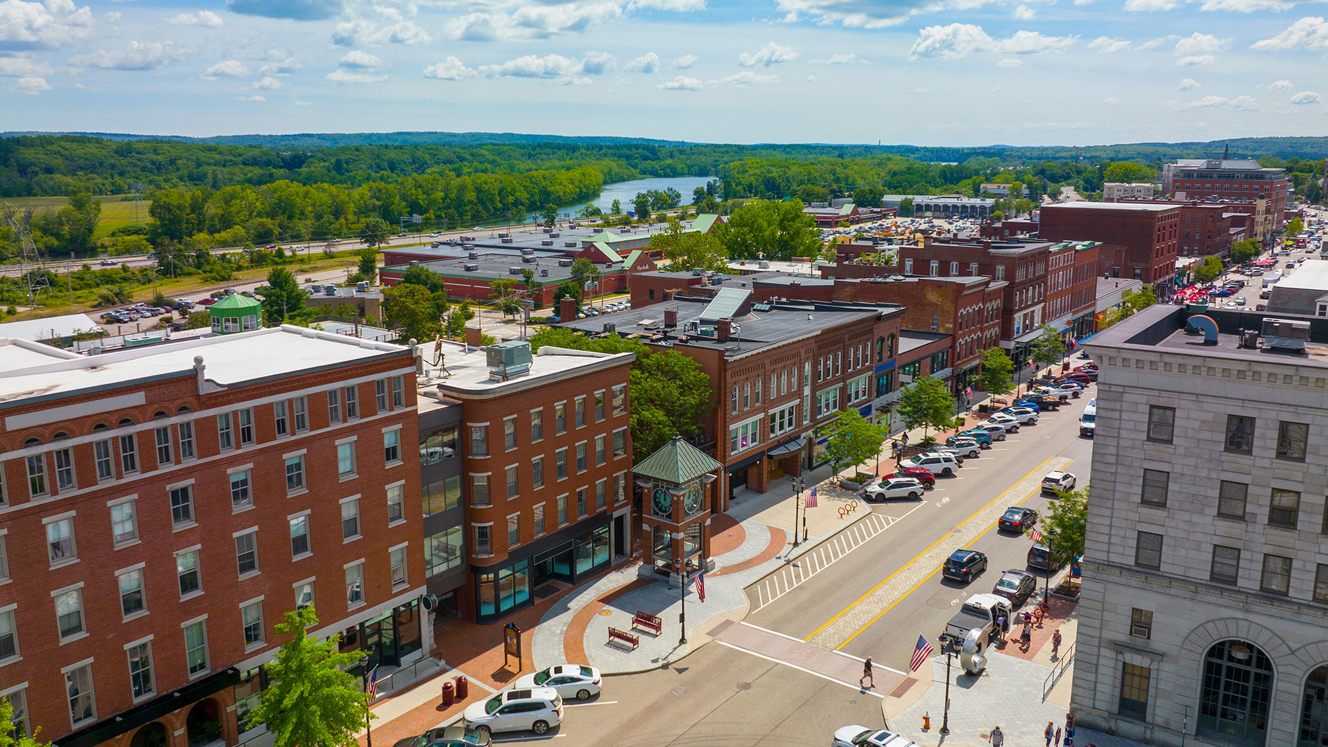 Concord, New Hampshire drone view
