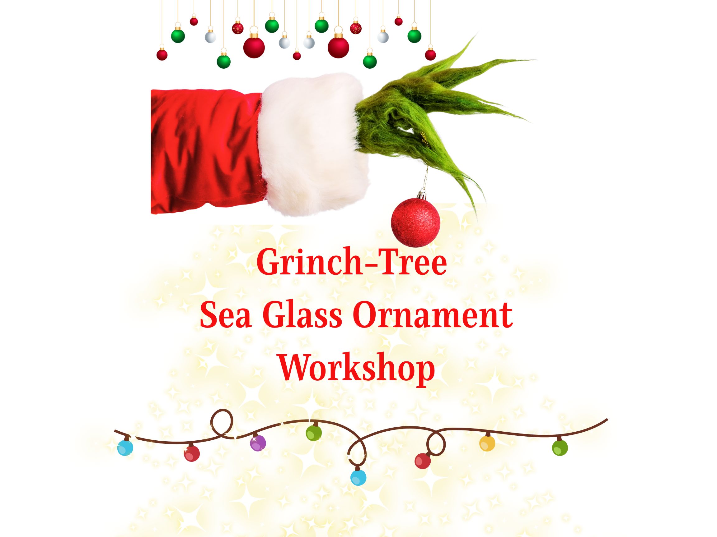 sea glass class, ornaments, holiday class, christmas, decorating, entertaining, community, concord events, event space