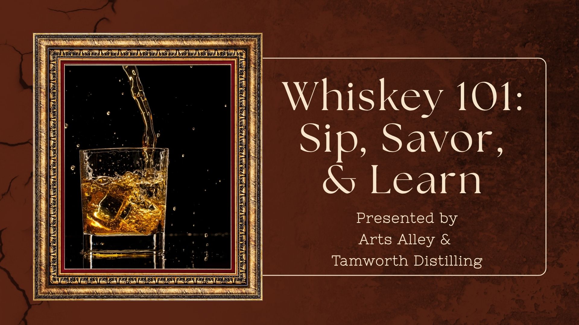 whiskey class, whiskey tasting, whiskey dinner, entertainment, private event, winter fun, tasting, community